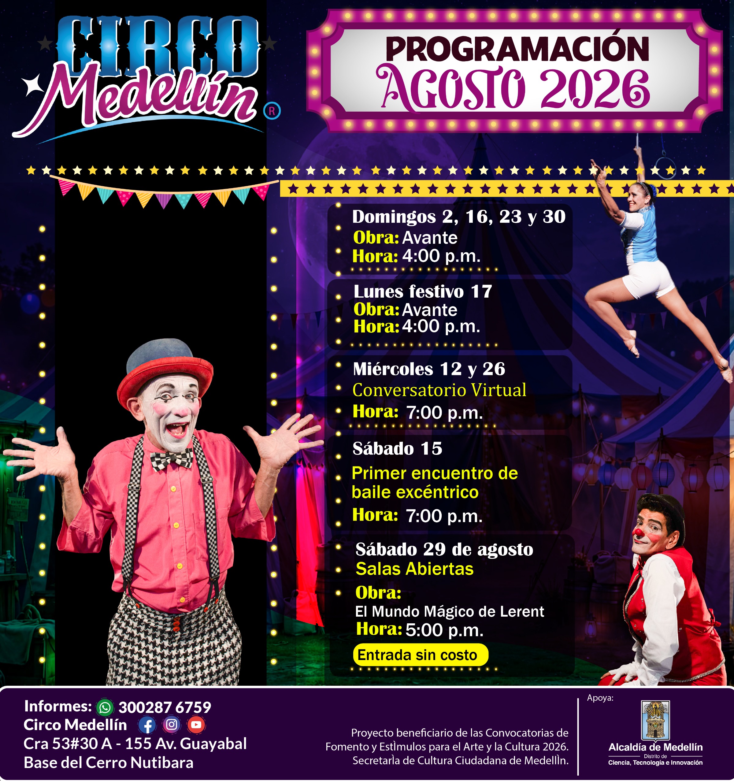 Eventos de Circo Medellín Julio 2026